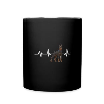 Dobermann Doberman Heartbeat - Mug uni - noir - Devant