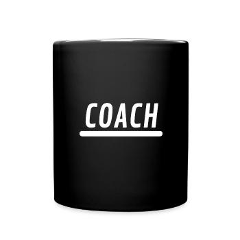 coach fußball sport gym fitness geschenk spruch - Tasse einfarbig - Schwarz - Vorne
