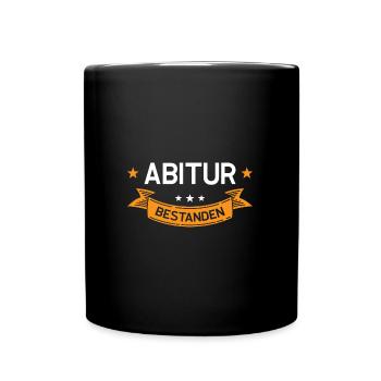 Abitur Abschluss Abiturient Geschenk - Tasse einfarbig - Schwarz - Vorne
