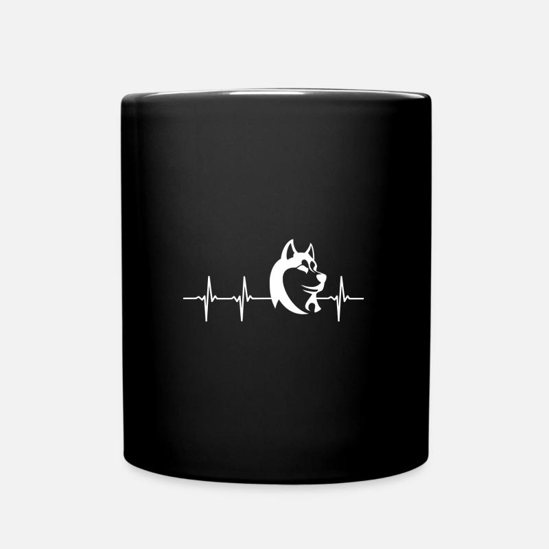 Husky Herzschlag – Treue und Leidenschaft - Tasse einfarbig - Schwarz