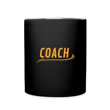 coach fußball sport gym fitness geschenk spruch - Tasse einfarbig - Schwarz - Vorne
