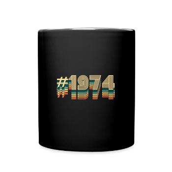 48 Geburtstag Vintage 1974 - Tasse einfarbig - Schwarz - Vorne