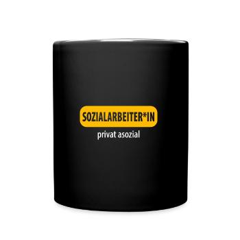 Soziale Arbeit - Tasse einfarbig - Schwarz - Vorne