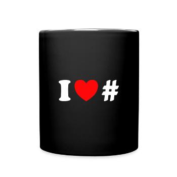 J’adore les hashtags cool influenceurs des médias sociaux - Mug uni - noir - Devant