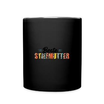 Stiefmama Familie Stiefkinder Geschenk - Tasse einfarbig - Schwarz - Vorne
