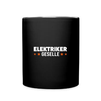 Elektriker Geselle Elektromeister Geschenk - Tasse einfarbig - Schwarz - Vorne