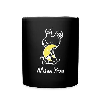 Miss you Teddy and moon night design - Full Colour Mug - black - Front