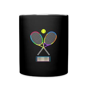 Tennis rackets and ball - gift idea - Full Colour Mug - black - Front