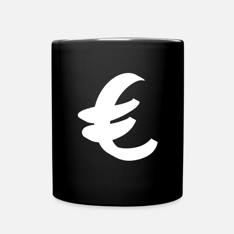 Euro - Tasse einfarbig - Schwarz