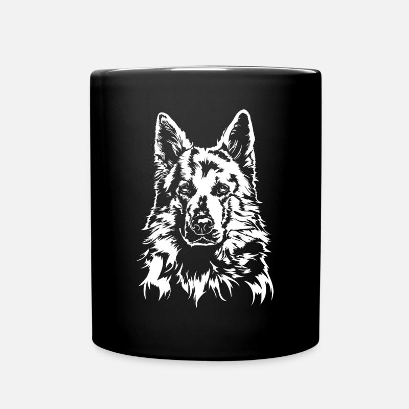WEIßER SCHWEIZER SCHÄFERHUND Hundemotiv Wilsigns - Tasse einfarbig - Schwarz