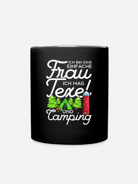 Texel und Camping Holland Leuchtturm - Tasse einfarbig - Schwarz