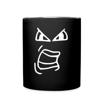 Emoji cris esquisse blanc - Mug uni - noir - Devant