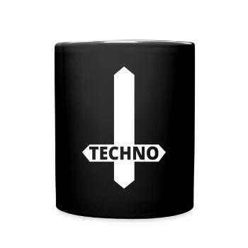 Techno - Rave - Cadeau - Techno merch - Cross - Mug uni - noir - Devant