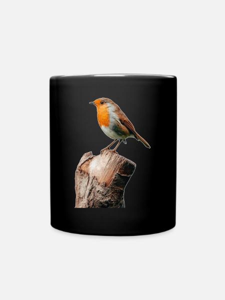 Rotkehlchen - Tasse einfarbig - Schwarz
