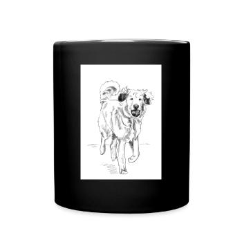 Illustration "Hund" - Tasse einfarbig - Schwarz - Vorne