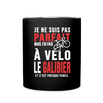 j ai fais le galibier à vélo cadeau velo cycliste - Mug uni - noir - Devant