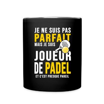 padel joueur parfait humour joueur tennis padel - Mug uni - noir - Devant