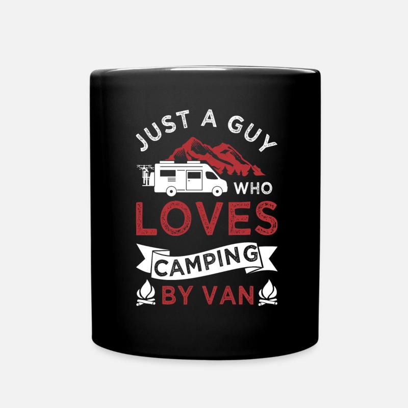 just a guy loves camper camping van - Mug uni - noir