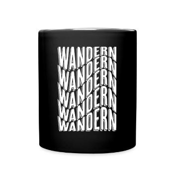 Cooles Design für das Wandern - Tasse einfarbig - Schwarz - Vorne