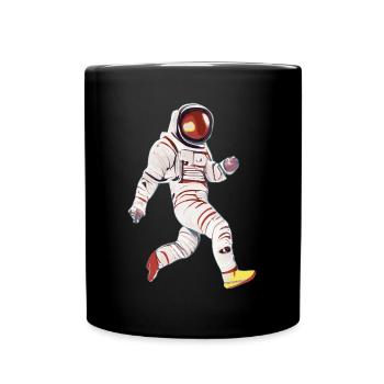 Illustration eines Astronauten - Tasse einfarbig - Schwarz - Vorne