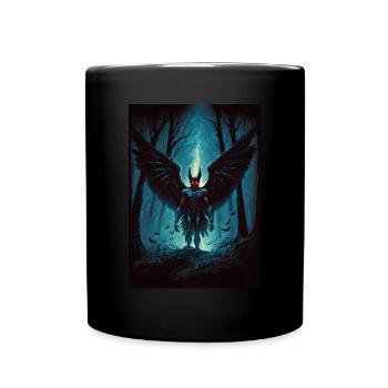 Mothman Cryptid Forest Moth Man Gruselige Kreatur - Tasse einfarbig - Schwarz - Vorne
