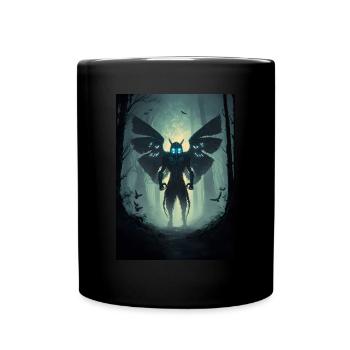 Mothman Cryptid Forest Moth Man Gruselige Kreatur - Tasse einfarbig - Schwarz - Vorne
