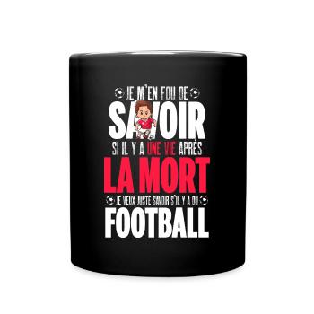Citation drôle football accro homme foot - Mug uni - noir - Devant
