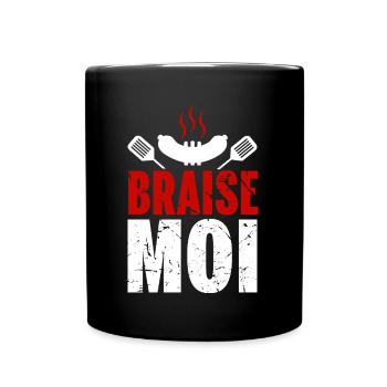 Braise moi beauf barbecue humour grill saucisse - Mug uni - noir - Devant