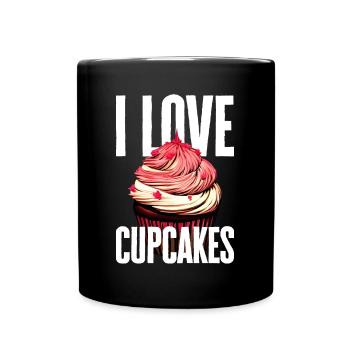 I love cupcakes - Full Colour Mug - black - Front