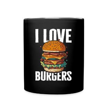 J’adore les hamburgers - Burger lover - Mug uni - noir - Devant