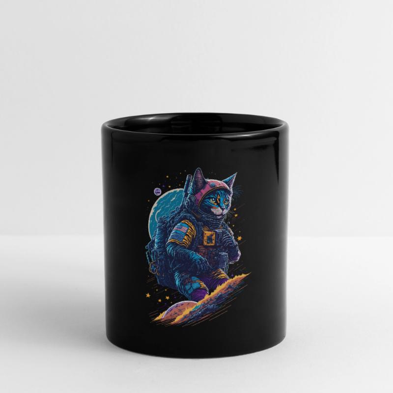 Illustration d’un chat dans une combinaison spatiale Mug uni