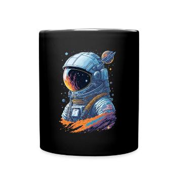 Astronaut lost in space - Splash Art Illustration - Tasse einfarbig - Schwarz - Vorne