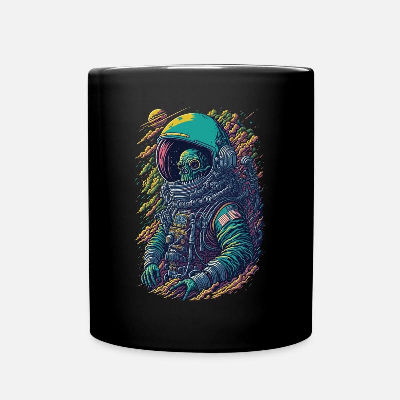 Skelett Astronaut Illustration - Tasse einfarbig - Schwarz