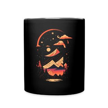 Illustration de paysage amarré - Mug uni - noir - Devant