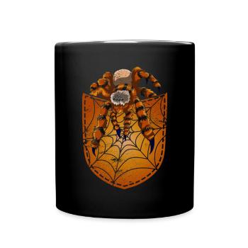 Cobweb Tarantula Gift Chest Pocket Spider - Full Colour Mug - black - Front