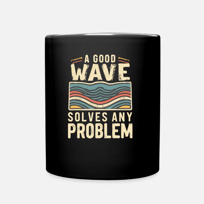 Surfen - Tasse einfarbig - Schwarz