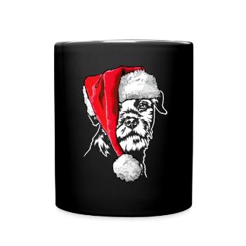 Santa Border Terrier Weihnachten Hunde Wilsigns - Tasse einfarbig - Schwarz - Vorne