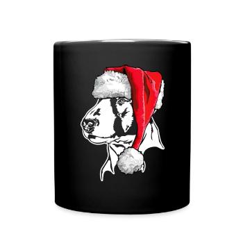 Santa English Bull Terrier Christmas Wilsigns - Full Colour Mug - black - Front