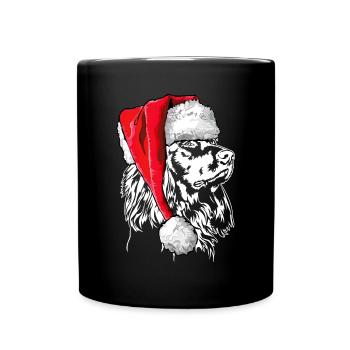 Santa German Longhair Christmas Dogs Wilsigns - Full Colour Mug - black - Front