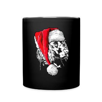 Père Noël allemand Chien de caille Signes de Noël - Mug uni - noir - Devant