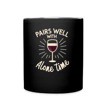 Rotwein - Tasse einfarbig - Schwarz - Vorne