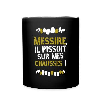 Messire citation film culte les visiteurs - Mug uni - noir - Devant