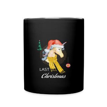 Unicorn Last Christmas 2023 Christmas New Year's Eve - Full Colour Mug - black - Front