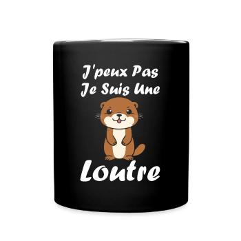 Humour petite loutre - Mug uni - noir - Devant