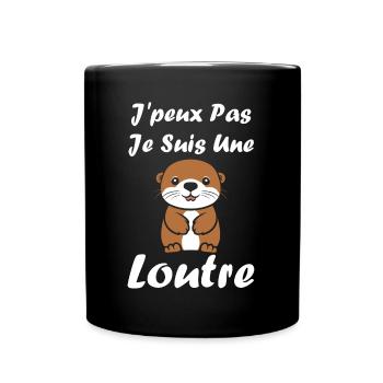Humour petite loutre - Mug uni - noir - Devant