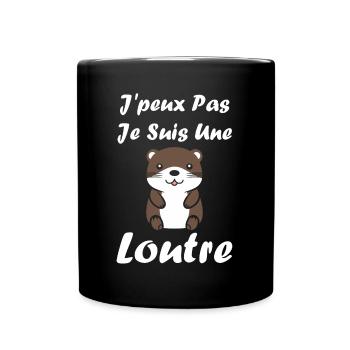 Humour petite loutre - Mug uni - noir - Devant