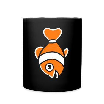 Humour petit poisson clown - Mug uni - noir - Devant