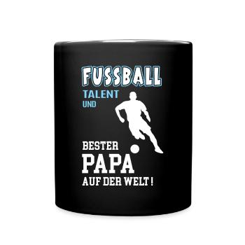 Fussballer Papa Fussball Bester Vater Geburtstag - Tasse einfarbig - Schwarz - Vorne