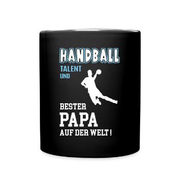 Handballer Papa Handball Bester Vater Geburtstag - Tasse einfarbig - Schwarz - Vorne