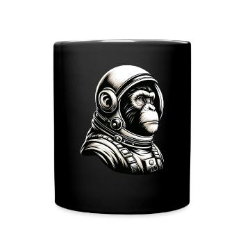 Pensive Monkey Astronaut Cosmos - Full Colour Mug - black - Front